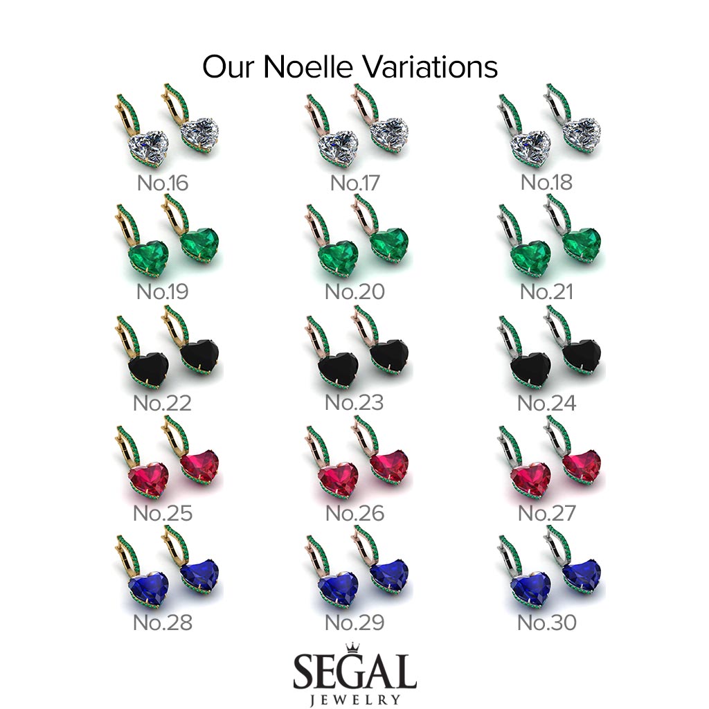 Heart Black Diamond Earrings - Noelle No. 22